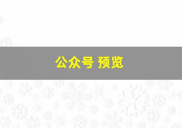 公众号 预览